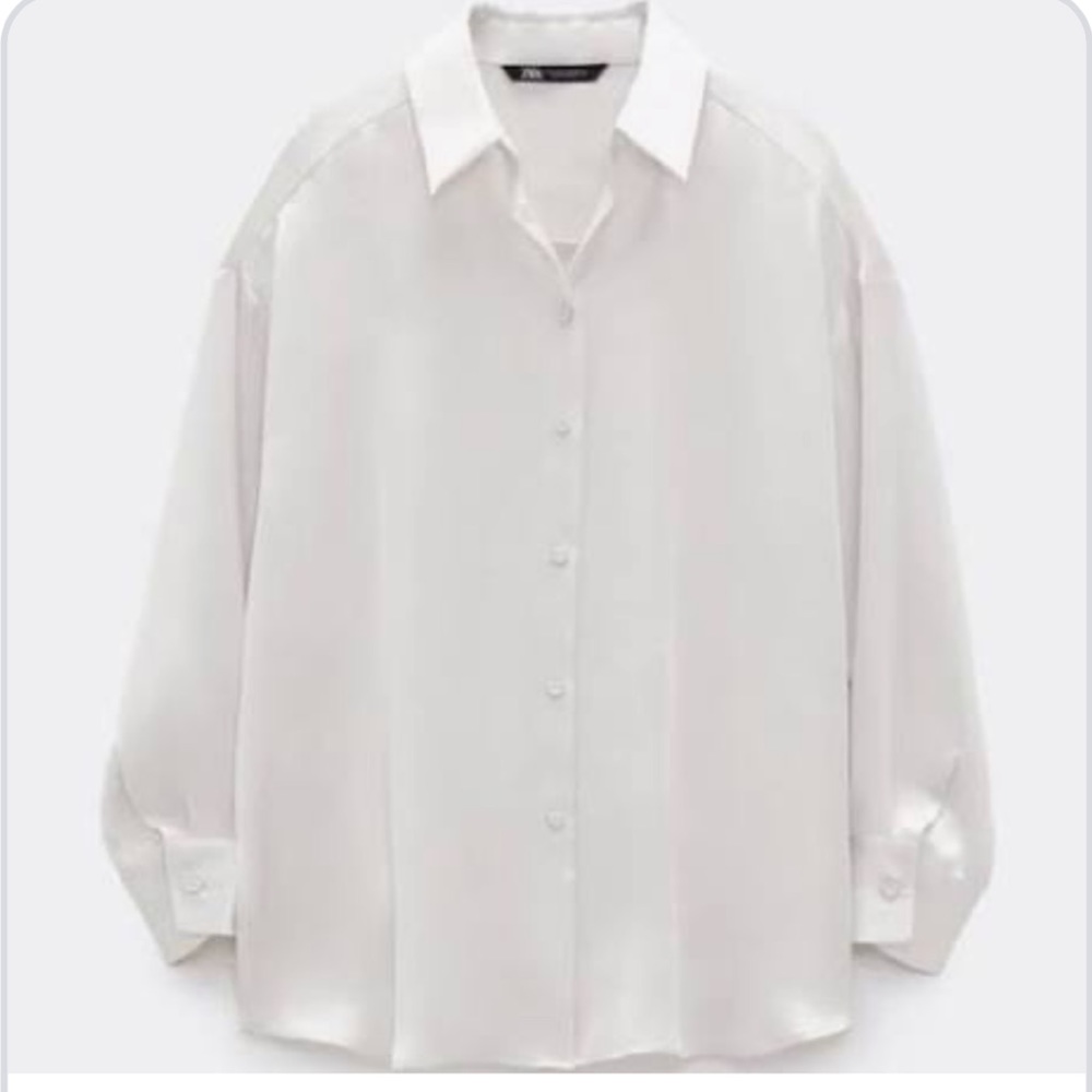 White Satin Button down